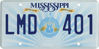 MS license plate LMD401