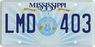 MS license plate LMD403