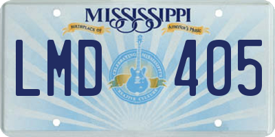 MS license plate LMD405
