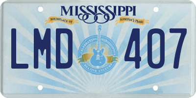 MS license plate LMD407