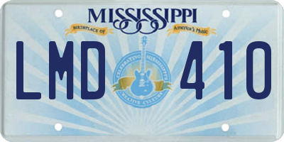 MS license plate LMD410