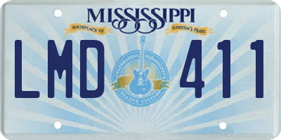 MS license plate LMD411