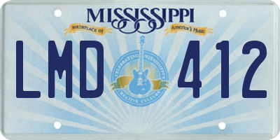 MS license plate LMD412