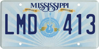 MS license plate LMD413
