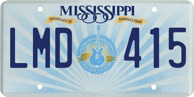 MS license plate LMD415