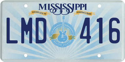MS license plate LMD416