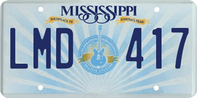 MS license plate LMD417