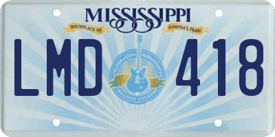 MS license plate LMD418