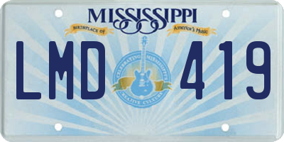 MS license plate LMD419