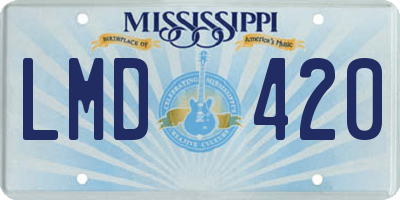 MS license plate LMD420