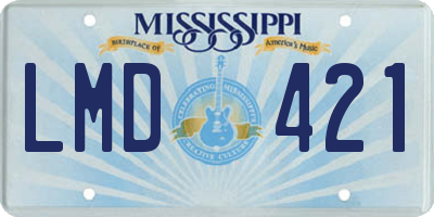 MS license plate LMD421