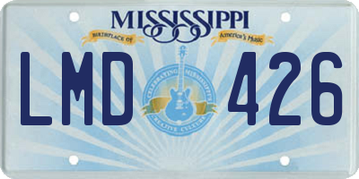 MS license plate LMD426
