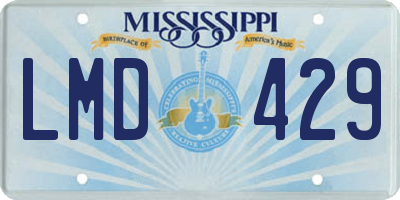 MS license plate LMD429