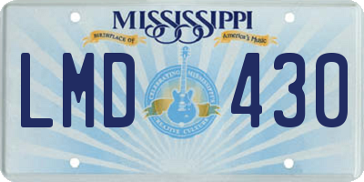 MS license plate LMD430