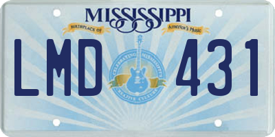 MS license plate LMD431