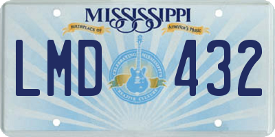 MS license plate LMD432
