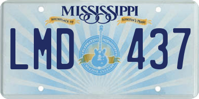 MS license plate LMD437