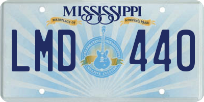 MS license plate LMD440