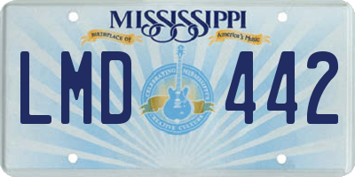 MS license plate LMD442
