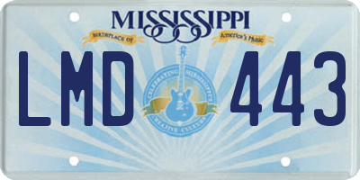MS license plate LMD443