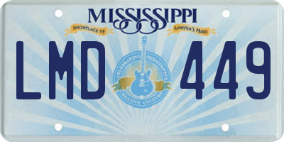 MS license plate LMD449