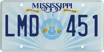 MS license plate LMD451