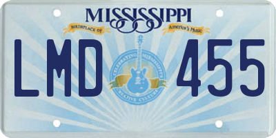 MS license plate LMD455