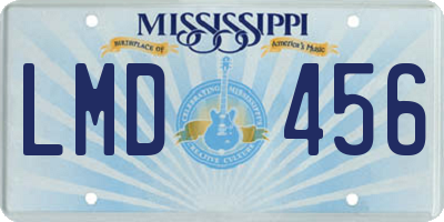 MS license plate LMD456