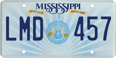 MS license plate LMD457