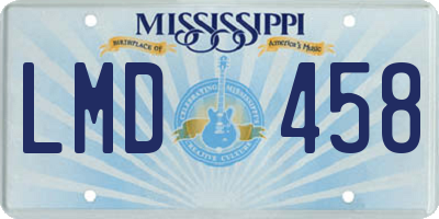 MS license plate LMD458