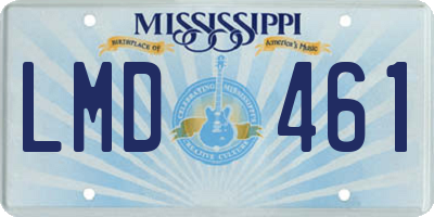 MS license plate LMD461