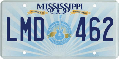 MS license plate LMD462