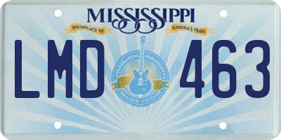 MS license plate LMD463