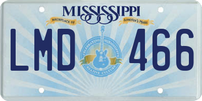 MS license plate LMD466