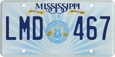 MS license plate LMD467