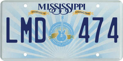 MS license plate LMD474