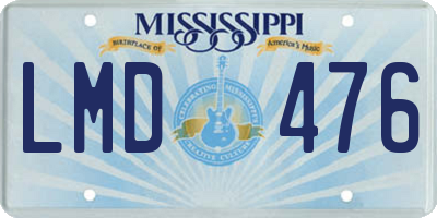 MS license plate LMD476