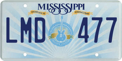 MS license plate LMD477