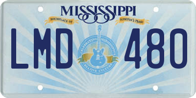 MS license plate LMD480
