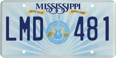 MS license plate LMD481