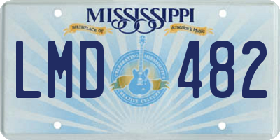 MS license plate LMD482