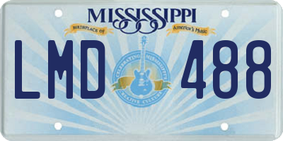 MS license plate LMD488