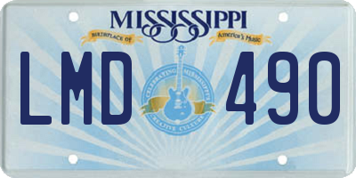 MS license plate LMD490