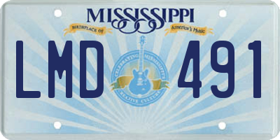 MS license plate LMD491