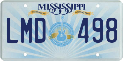MS license plate LMD498