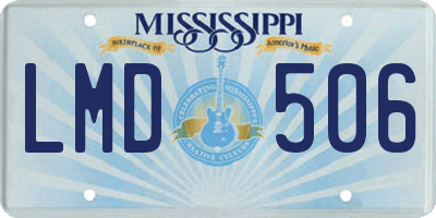 MS license plate LMD506