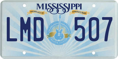 MS license plate LMD507