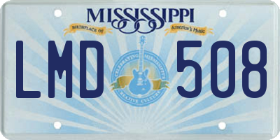 MS license plate LMD508
