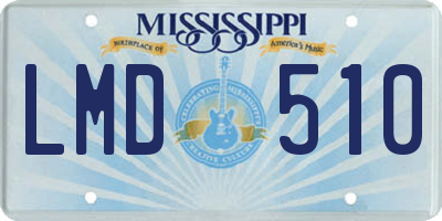 MS license plate LMD510