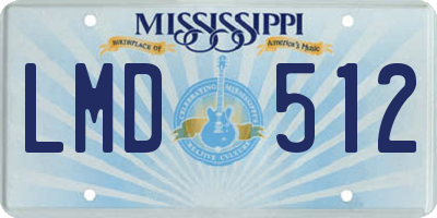 MS license plate LMD512